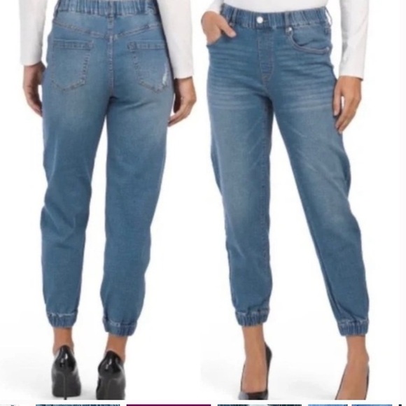 Blank NYC Denim Pull On Jogger Pants Stretch Waist Medium Wash Sz 27 - Picture 1 of 12